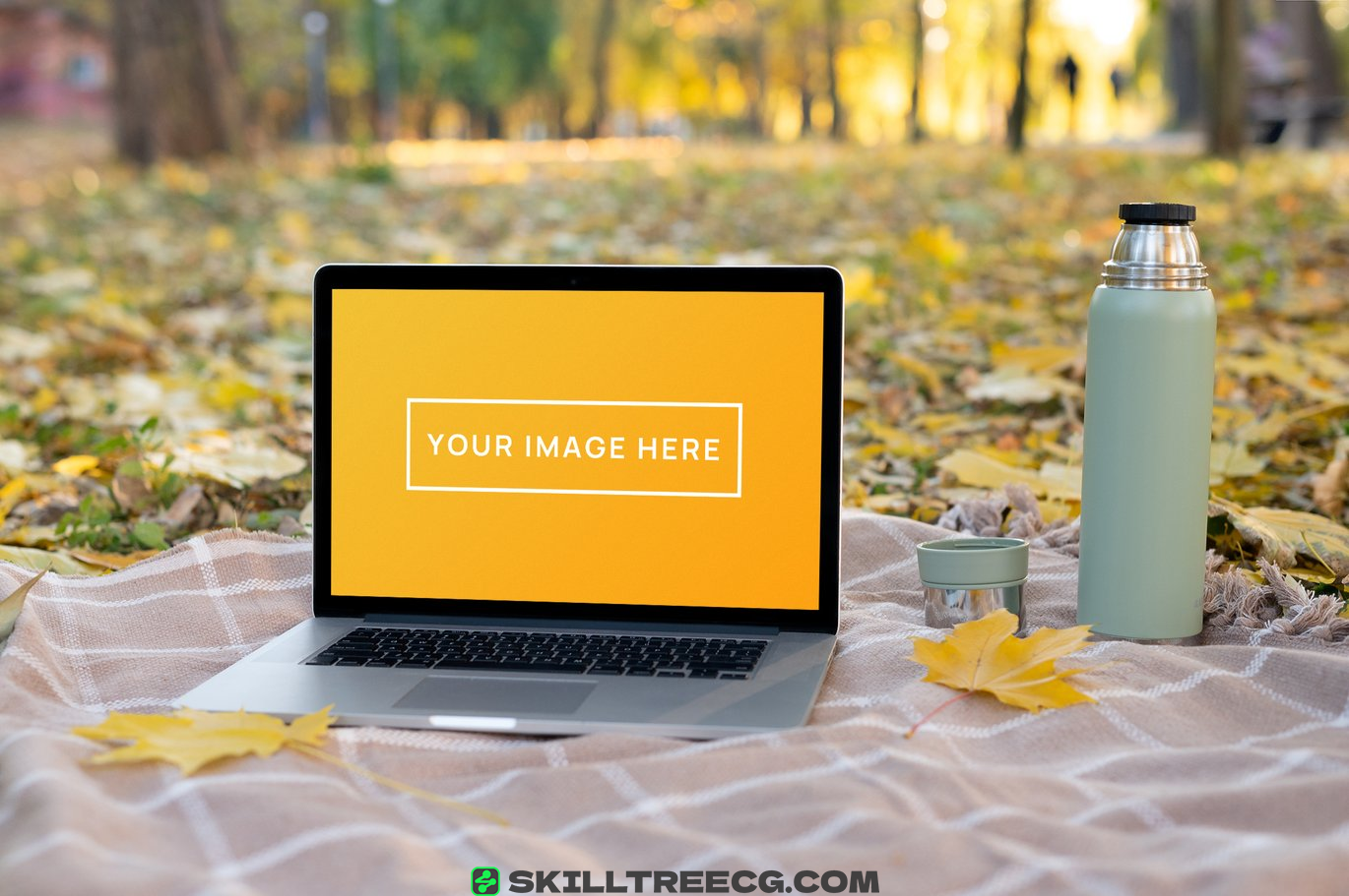 图片[2]-MacBook Pro Outdoor Office Cozy Autumn Mockup（466402）-技能树